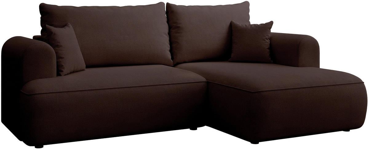 ECKSOFA Ovo Mini Braun rechts - Schwarz/Braun, Kunststoff/Textil (156/238cm) - Selsey