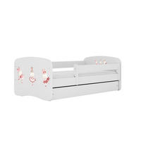 KINDERBETT Kaninchen mit Schmetterlingen mit Schublade 140/70 80/61/144 - Weiß, Holzwerkstoff (70/140cm) - RAUMHIRSCH FURNITURE