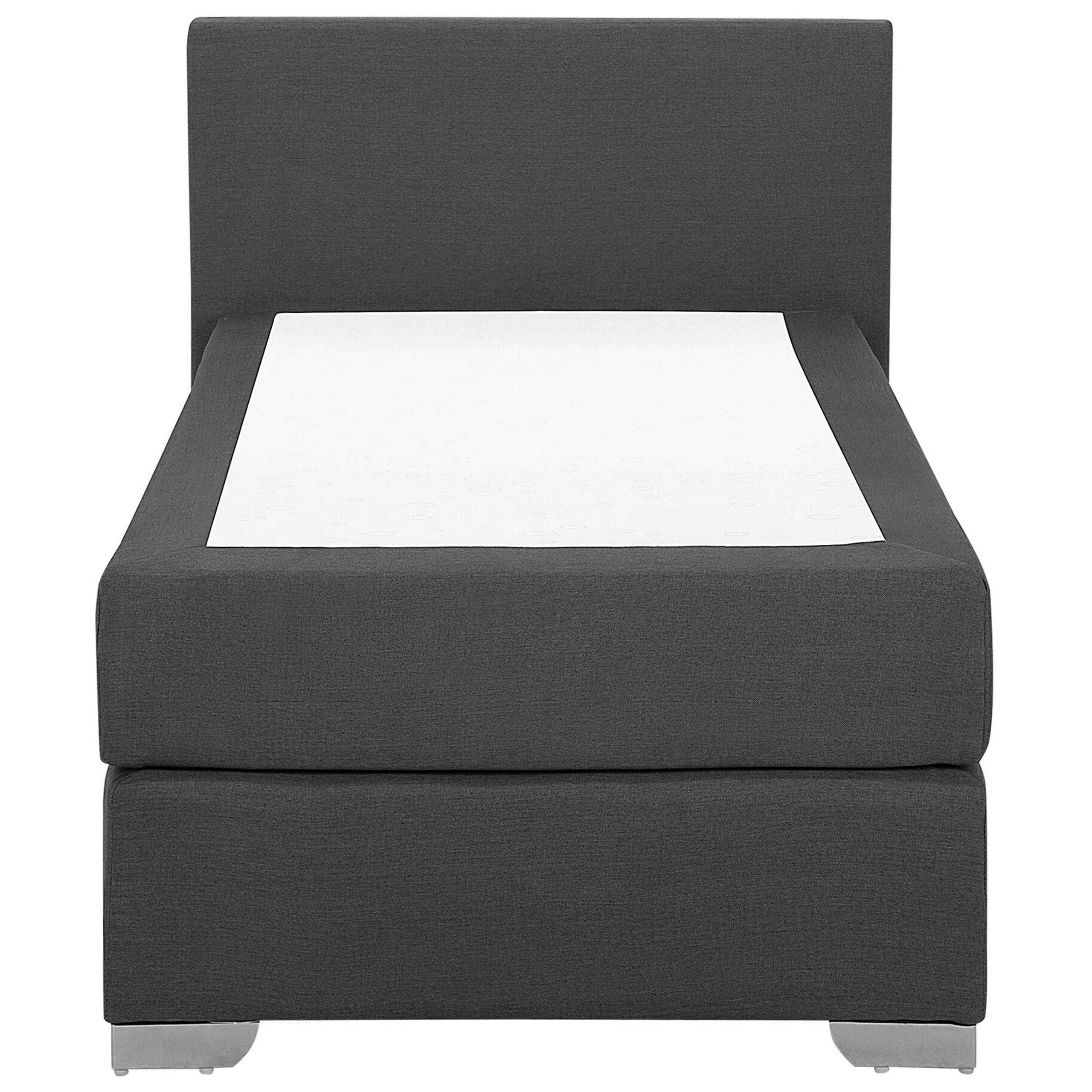 BOXSPRINGBETT 90/200cm Dunkelgrau President - Dunkelgrau, Textil (90/200cm) - Beliani