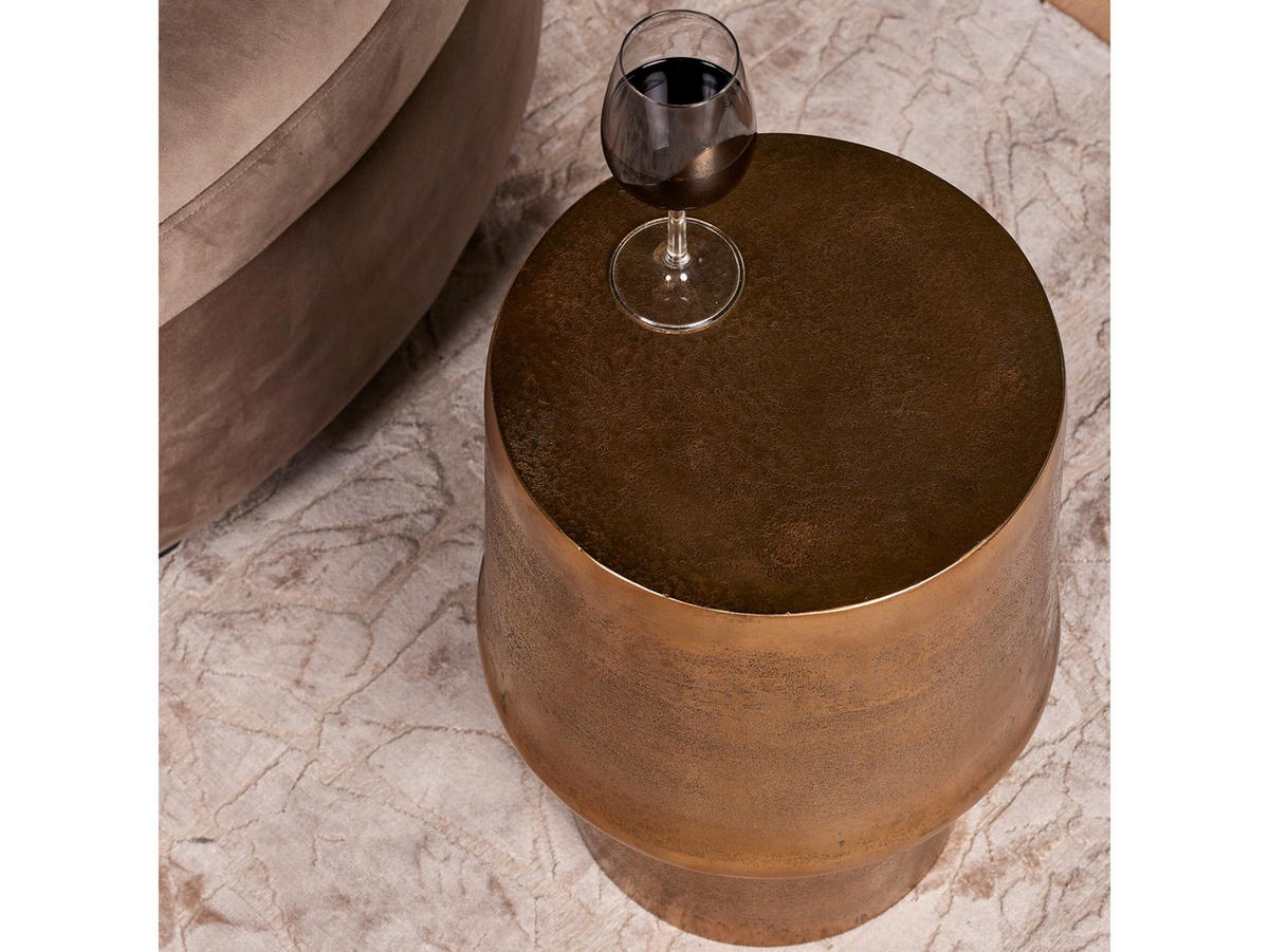 BEISTELLTISCH Gleza Aluminium 30 cm / 30 cm Gold - Goldfarben, Holz (30/30/48cm) - Villa Möbel