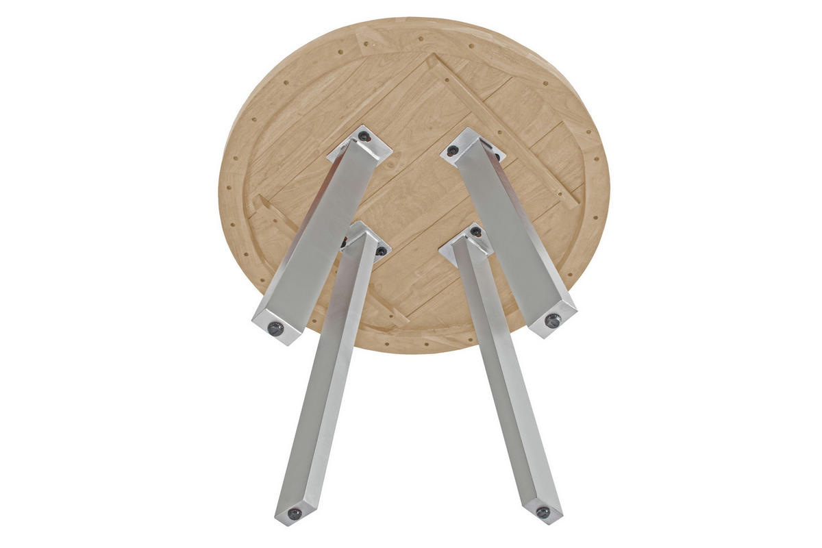 ESSTISCH SOPHIA - Beige/Silberfarben, Holz/Metall (100/100/78cm) - SAM