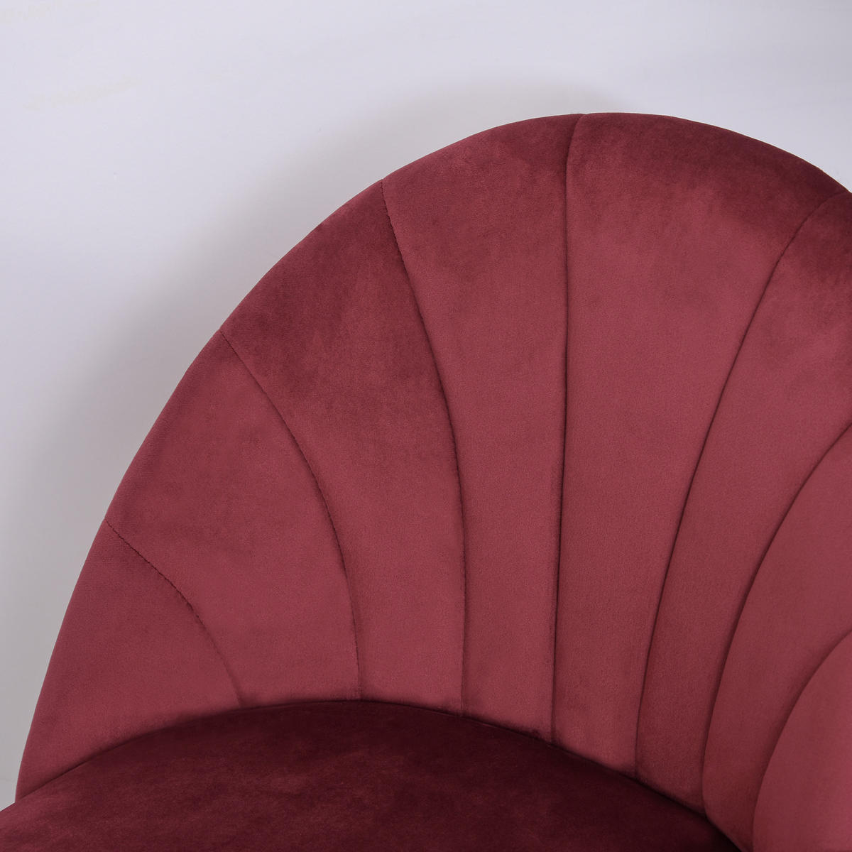 ESSZIMMERSTÜHLE 2er-Set DE-13181 Muscheldesign & Velours Bordeaux - Bordeaux, Metall (54/79/52cm) - ComfortXL