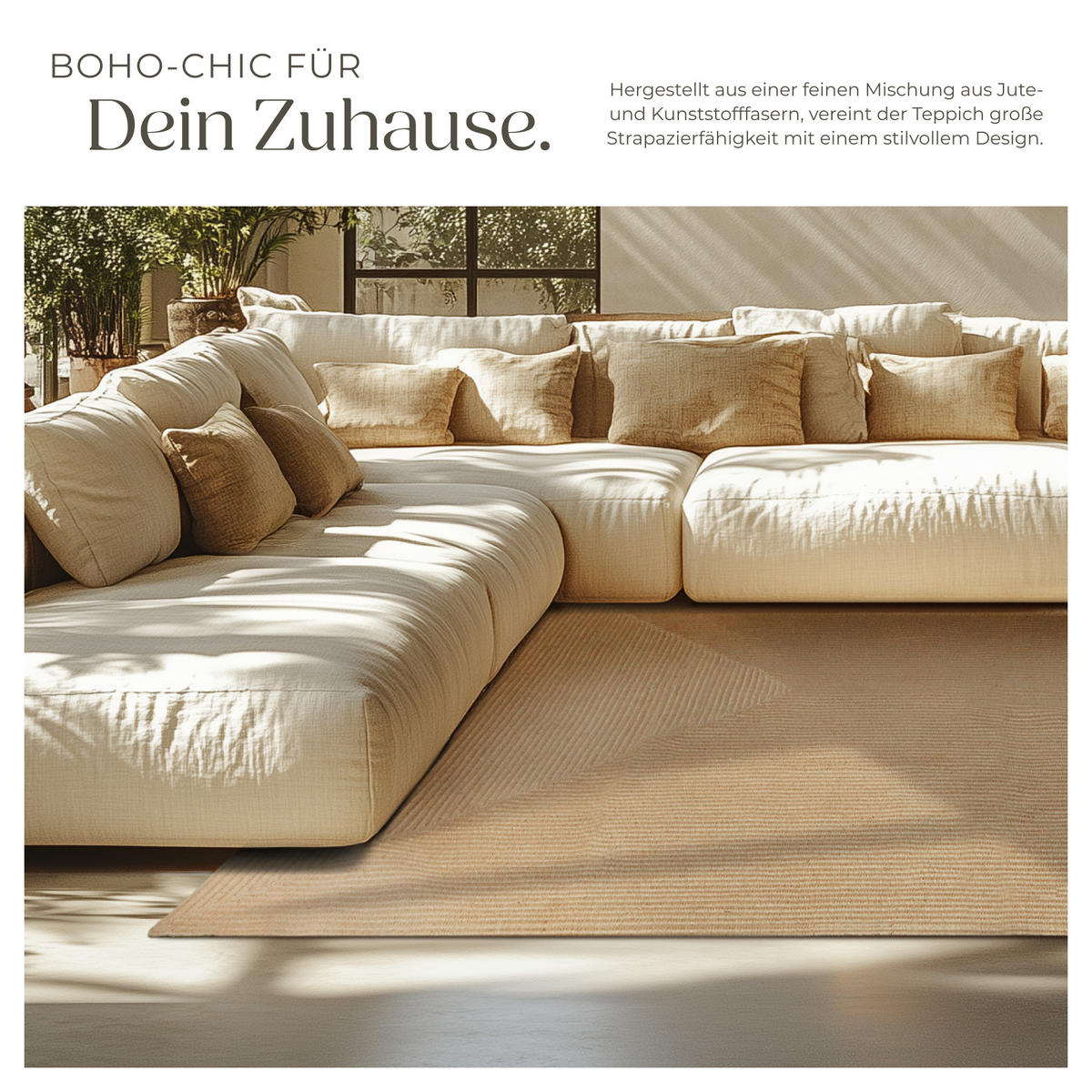 GEFLOCHTENER-TEPPICH Vibe,strapazierfähig und pflegeleicht,braun - Braun, Textil (200/290cm) - tectake