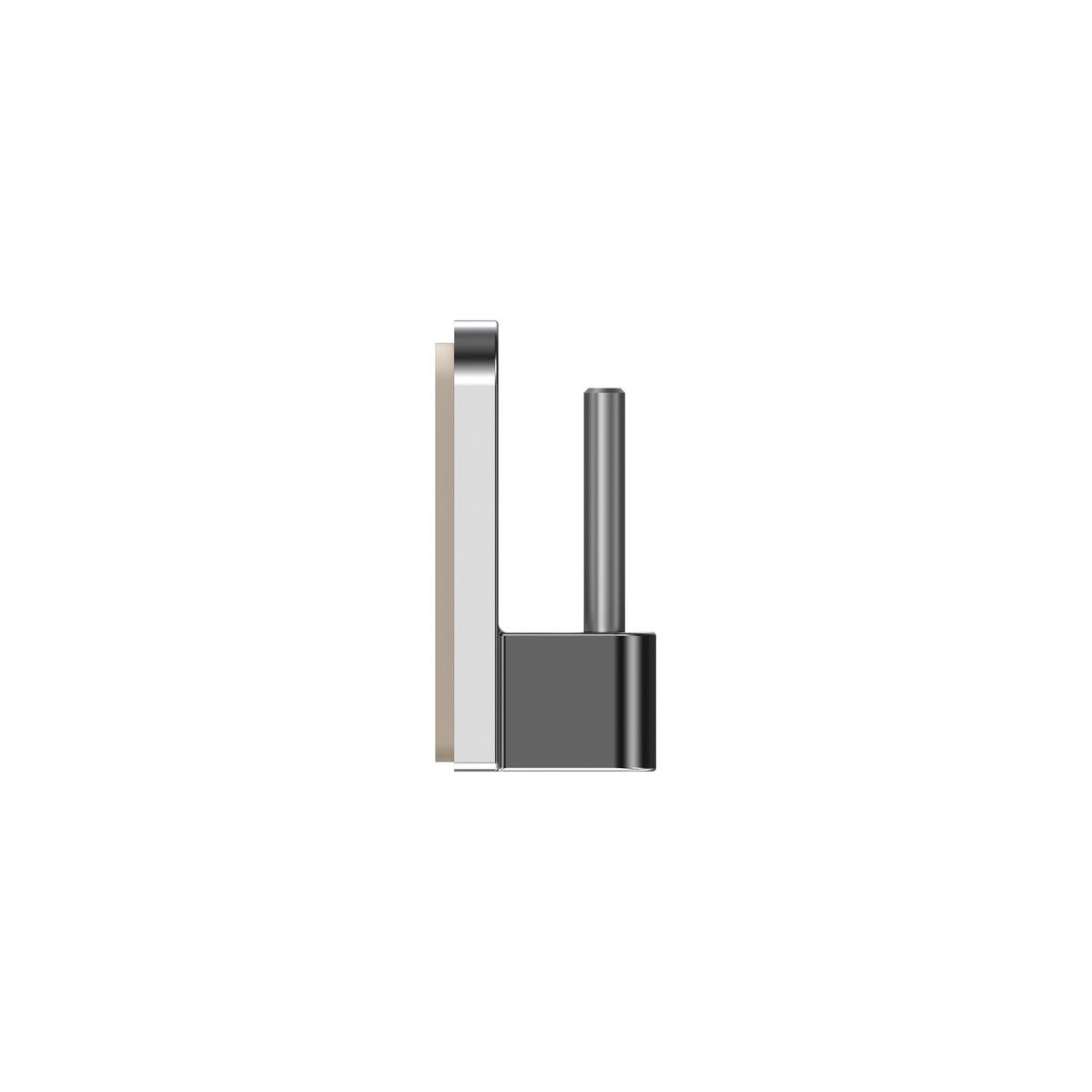 KLEBEHAKEN MIT METALLSTIFT für Vitragestangen, Chrom, Packung 4 Stück - Chromfarben, Kunststoff/Metall (1.7/2.4/1.2cm) - INTERDECO