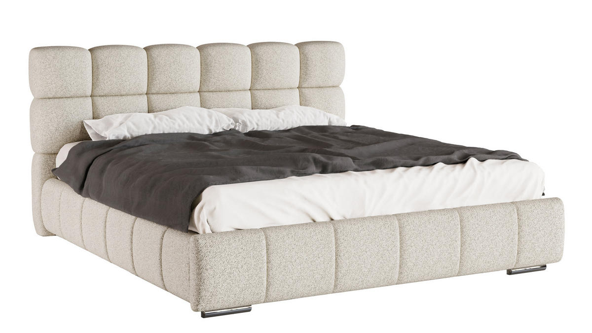 POLSTERBETT Bliss 180 x 200 cm mit Bettkasten und Lattenrost Federkernmatratze Pocket - beige - Beige, Holz (180/200cm) - Panda Möbel