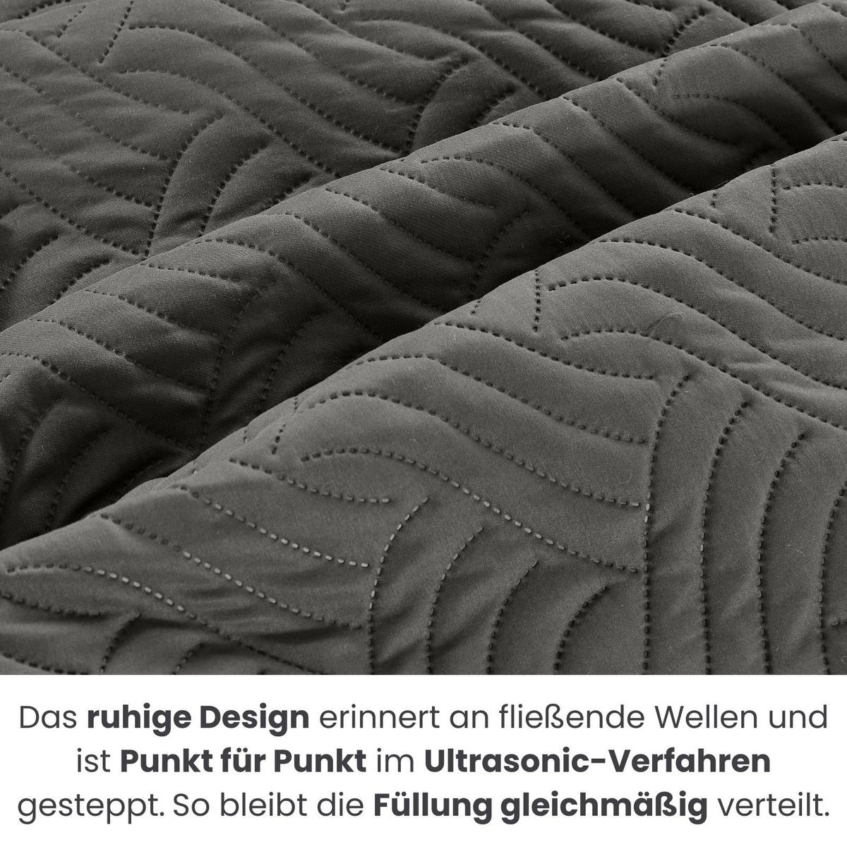 TAGESDECKE Wende-Design grau 220/240 cm Duo-Color - Grau, Textil (220/240cm) - wometo
