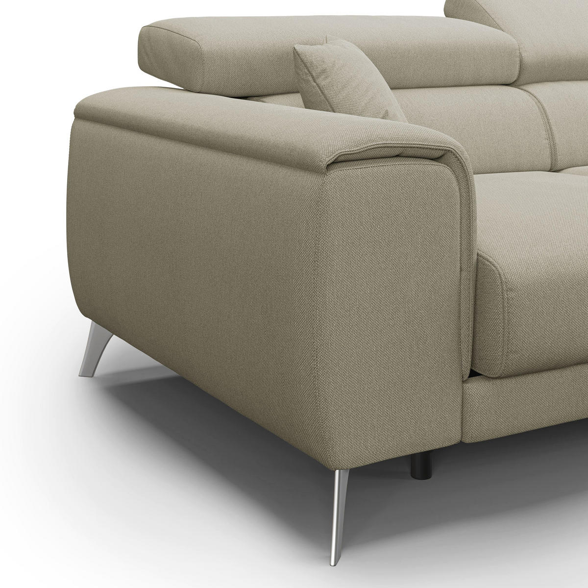 ECKSOFA LINKS Fusion - Creme, Textil (260/102cm) - Divani.store