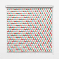 VNÚTORNÁ roleta - okenná roleta - roleta - 60x140 cm - Farebné trojuholníky - modrá, plast (60/140/0.5cm) - TULUP