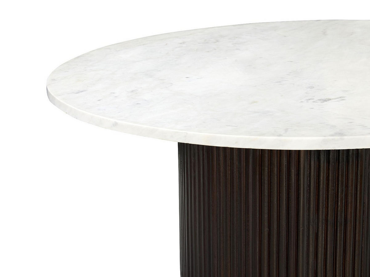 COUCHTISCH - 90 cm x 90 cm - Marmor - Weiß ASKAM - Weiß, Stein (90/90/39.5cm) - Vente-Unique