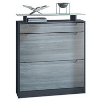 SCHUHSCHRANK Fiesta Fronten in Avola-Anthrazit, Griffmulden in Avola-Anthrazit - Anthrazit, Holzwerkstoff (89/104/23cm) - Vladon