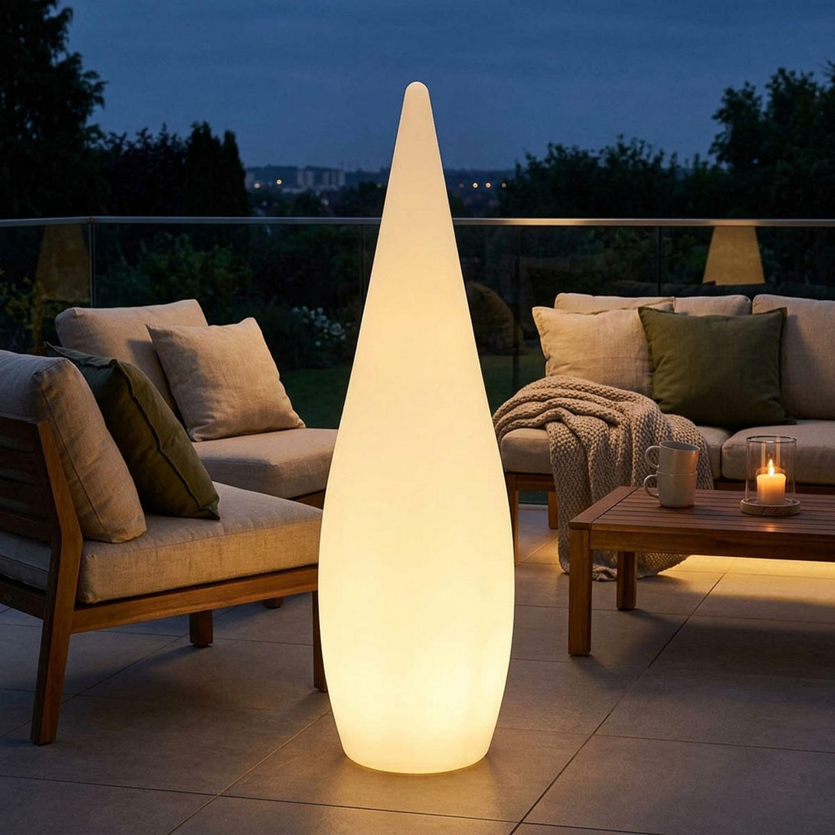 LED STECKLEUCHTE VASCON Weiß - Weiß, Kunststoff (24/24/80cm) - Globo Lighting