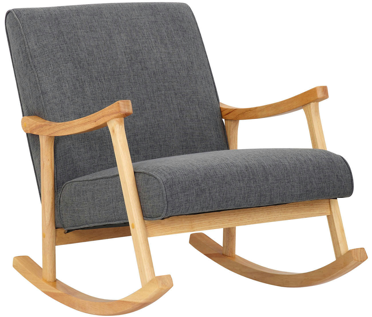 SCHAUKELSTUHL Stoff hellgrau - Hellgrau, Holz/Textil (67/82/92cm) - CLP