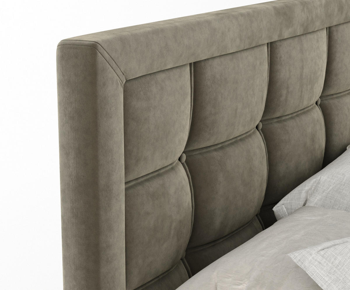 BOXSPRINGBETT Ambrosia Taupe 160/200 cm - Taupe/Schwarz, Holz/Holzwerkstoff (160/200cm) - Maison de Reve