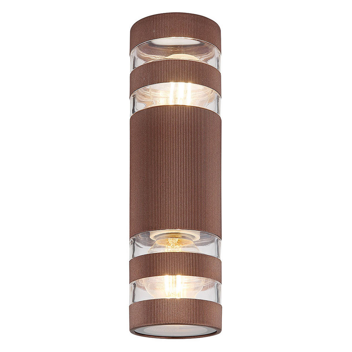 WANDLEUCHTE Glas Bronze 2 flammig - Bronzefarben, Glas (6.5/22/6.5cm) - Globo Lighting