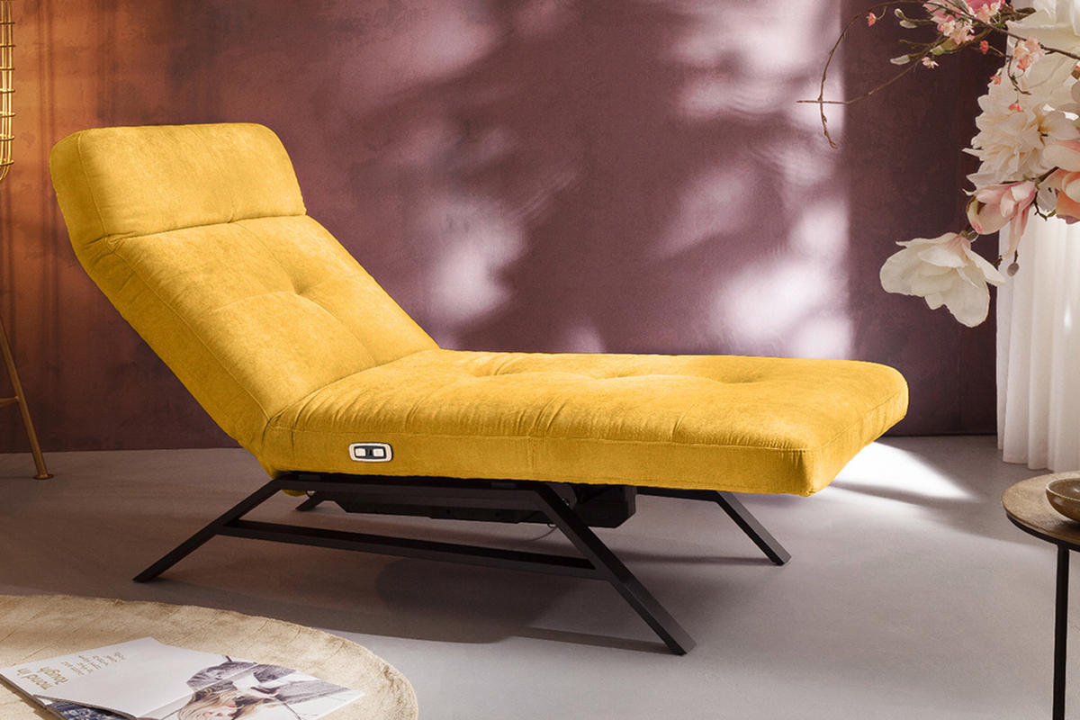 LIEGE AMERIVA Gelb Velvet - Gelb/Schwarz, Textil (80/110/158cm) - KAWOLA