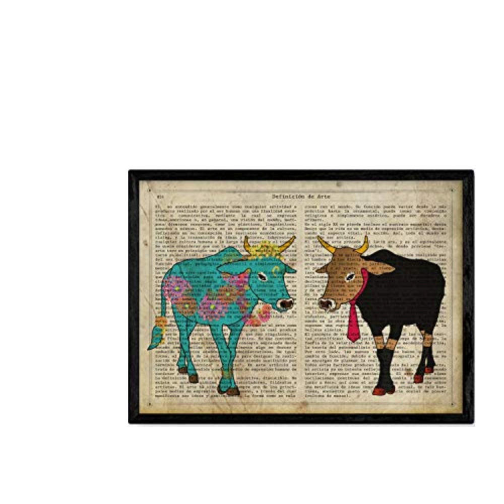 POSTER Indische Heilige Kühe A4 Rahmenlos - Klar, Papier (29.7/5/21cm) - Nacnic