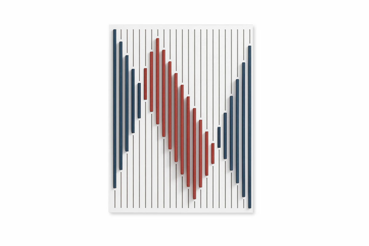 HOLZBILD Rot 47/60 cm - Rot/Weiß, Holz (4.25/60cm) - KUNSTLOFT