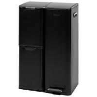 ABFALLEIMER, 54 Liter, aus Metall, schwarz - Schwarz, Metall (46/70.5/38.5cm) - eluno