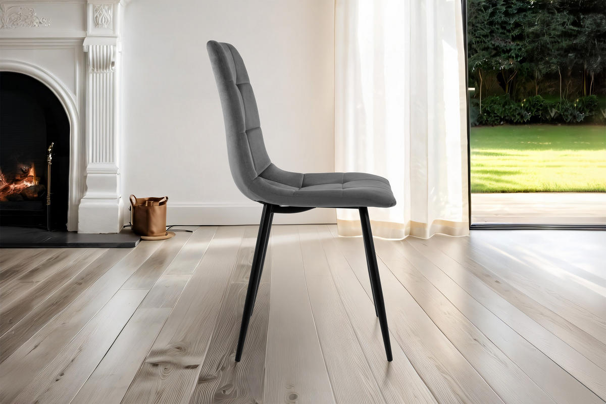 SCHALENSTUHL ULLI - Schieferfarben/Anthrazit, Textil/Metall (45/89/53cm) - SAM