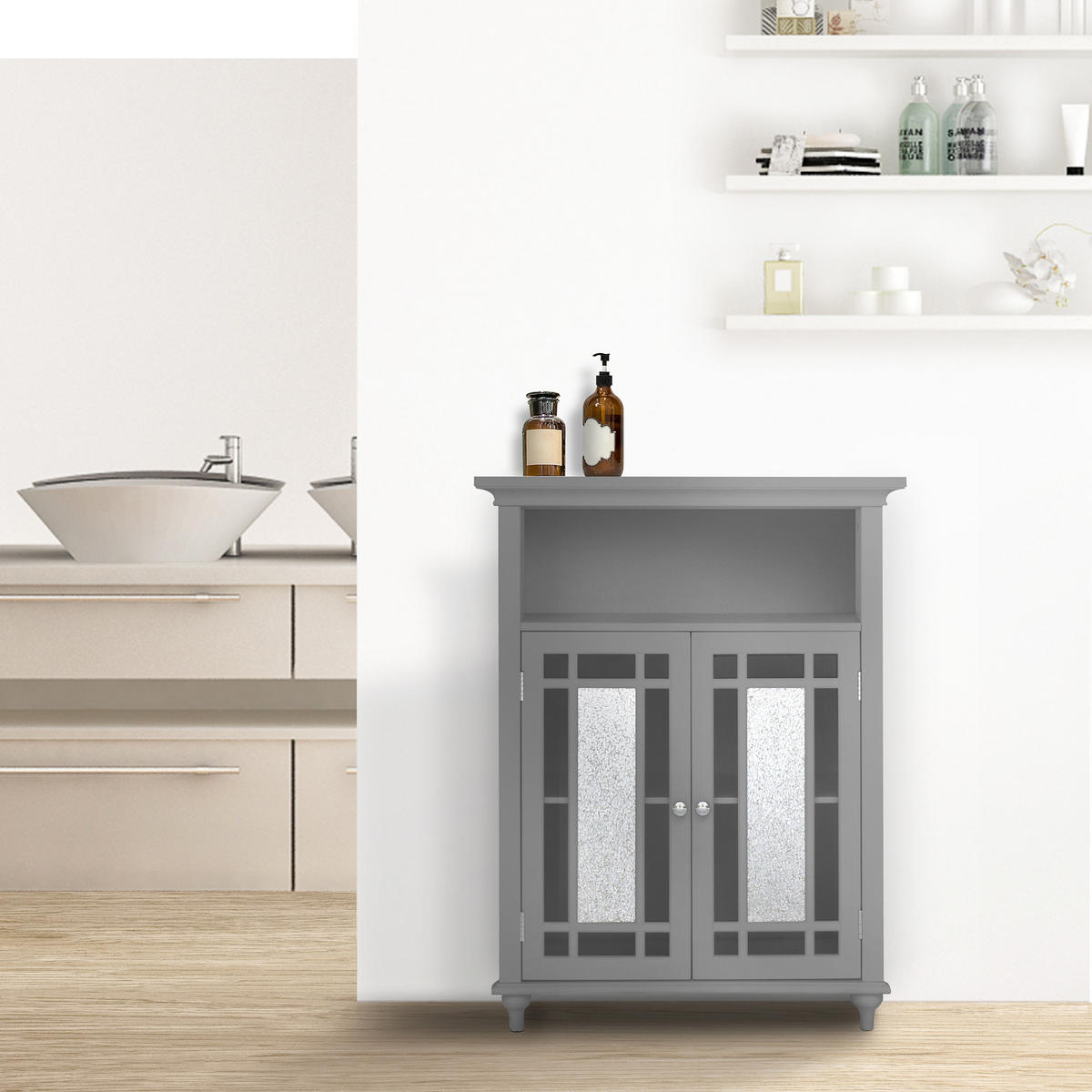 MIDISCHRANK Grau - Grau, Holzwerkstoff (67.3/86.4/86.4cm) - Teamson Home