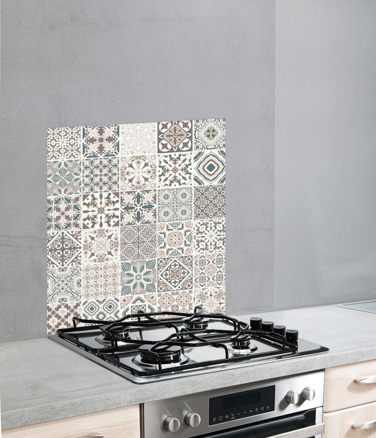 HERDABDECKPLATTE aus Glas Floor Tile 70/60/0,4 cm - Multicolor, Glas (60/0.4/70cm) - Wenko