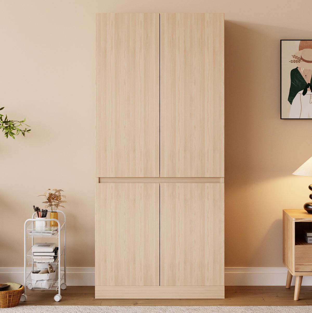 KLEIDERSCHRANK 70/40/170 cm holzfarben aus Holz mit Doppeltüren - Naturfarben, Holz (70/170/40cm) - OKWISH