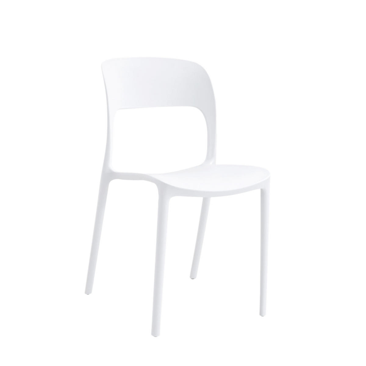 STUHL FÜR DRAUSSEN Klint Weiß 46 cm x 83 cm - Weiß, Kunststoff (46/83/58cm)