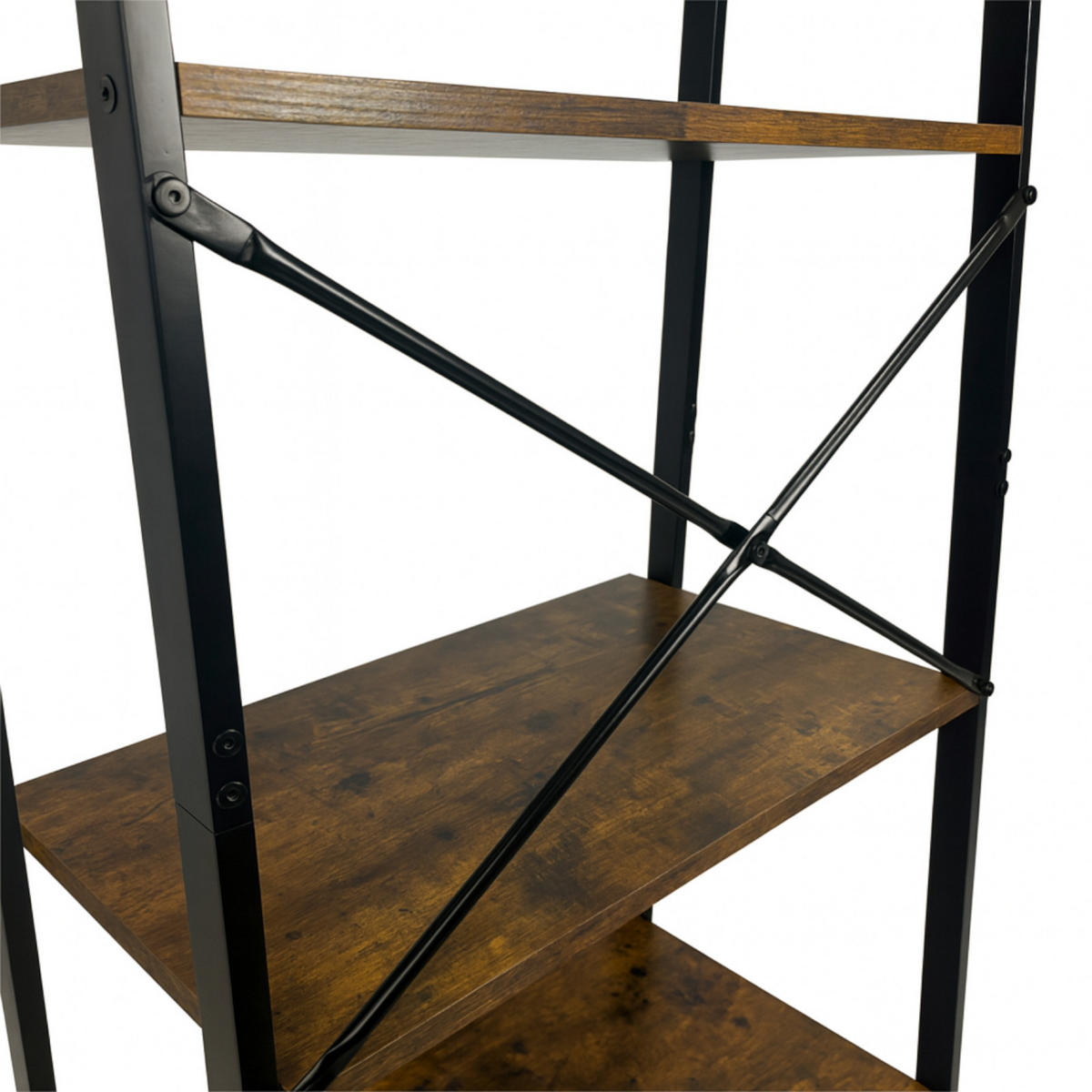 REGAL Metall Holzoptik Dunkelbraun 4 Böden 56/34/137 cm - Dunkelbraun, Holzwerkstoff/Metall (56/137/36cm) - Begryf