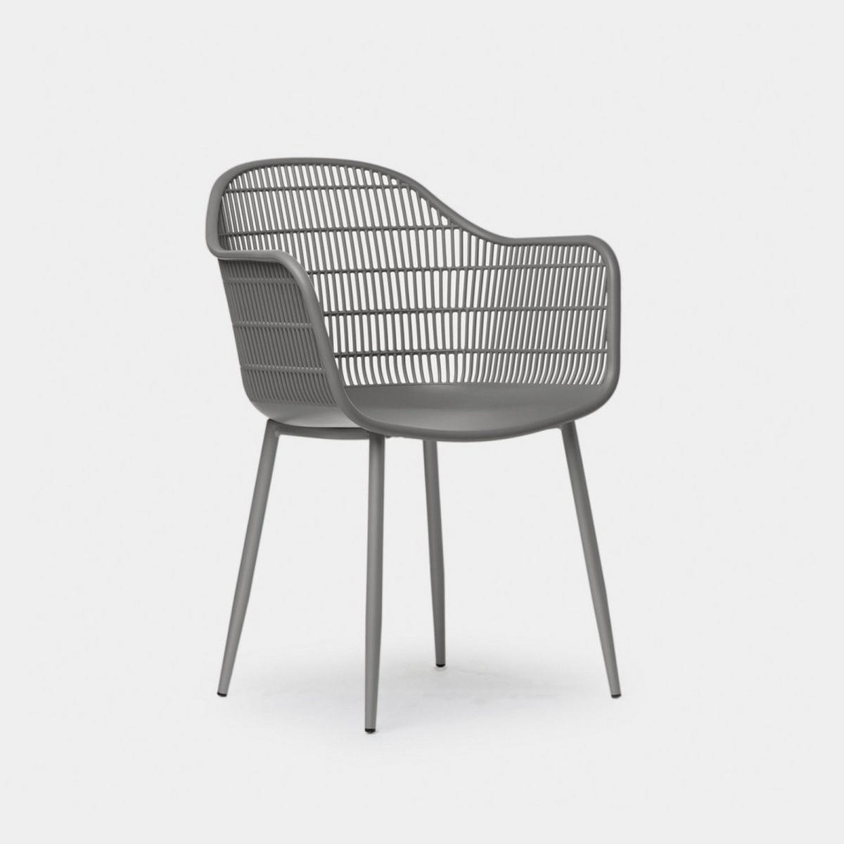 STUHL FÜR DRAUSSEN Soren Grau 62 cm x 85 cm - Grau, Kunststoff (62/85/55cm) - Klast Home