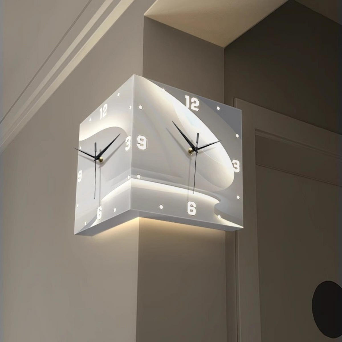 WANDUHR, Acrylmaterial, 26 x 26 x 26 cm, EU-Stecker，Design - Weiß, Kunststoff (26/26/26cm) - Weltevree