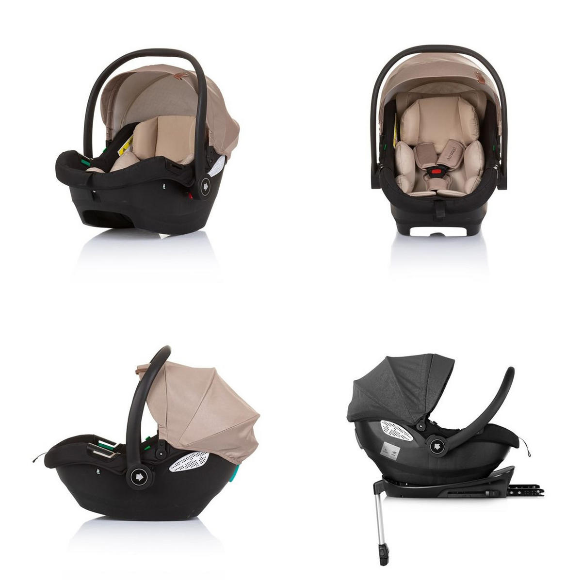 BABYSCHALE i-Size Duo Smart beige Gruppe 0+, Kissen, verstellbare Kopfstütze - Beige, Kunststoff (40/58/66cm) - Chipolino