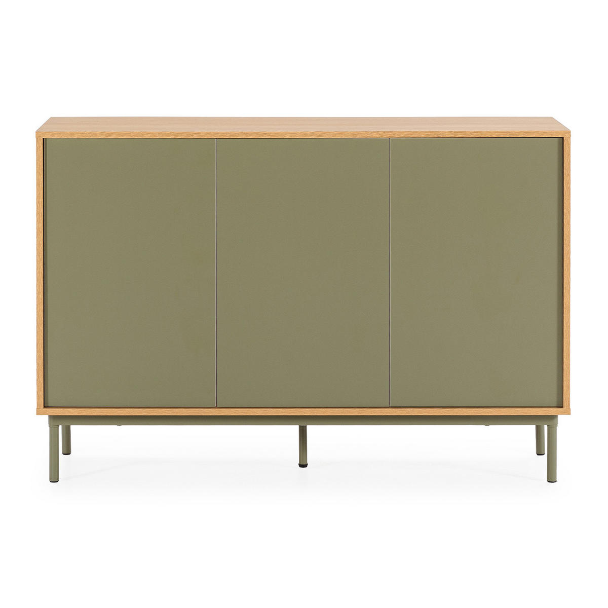 SIDEBOARD Cuzco 3 türen Eichenfarbe/grün - Grün, Holzwerkstoff (120/80/40cm)