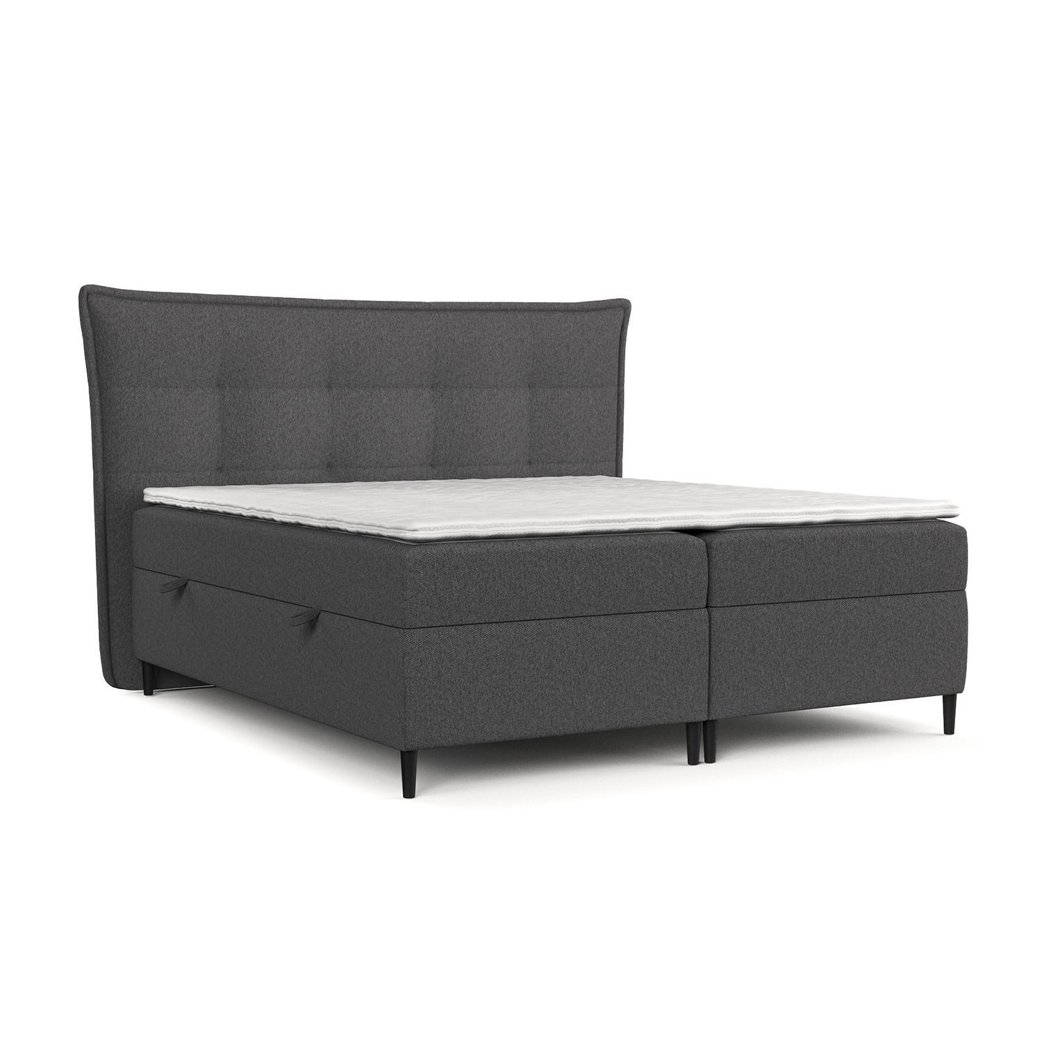 BOXBETT Las Palmas 200/200 cm Anthrazit im Megan Stoff - Anthrazit/Schwarz, Holz/Holzwerkstoff (200/200cm) - AltaBeds