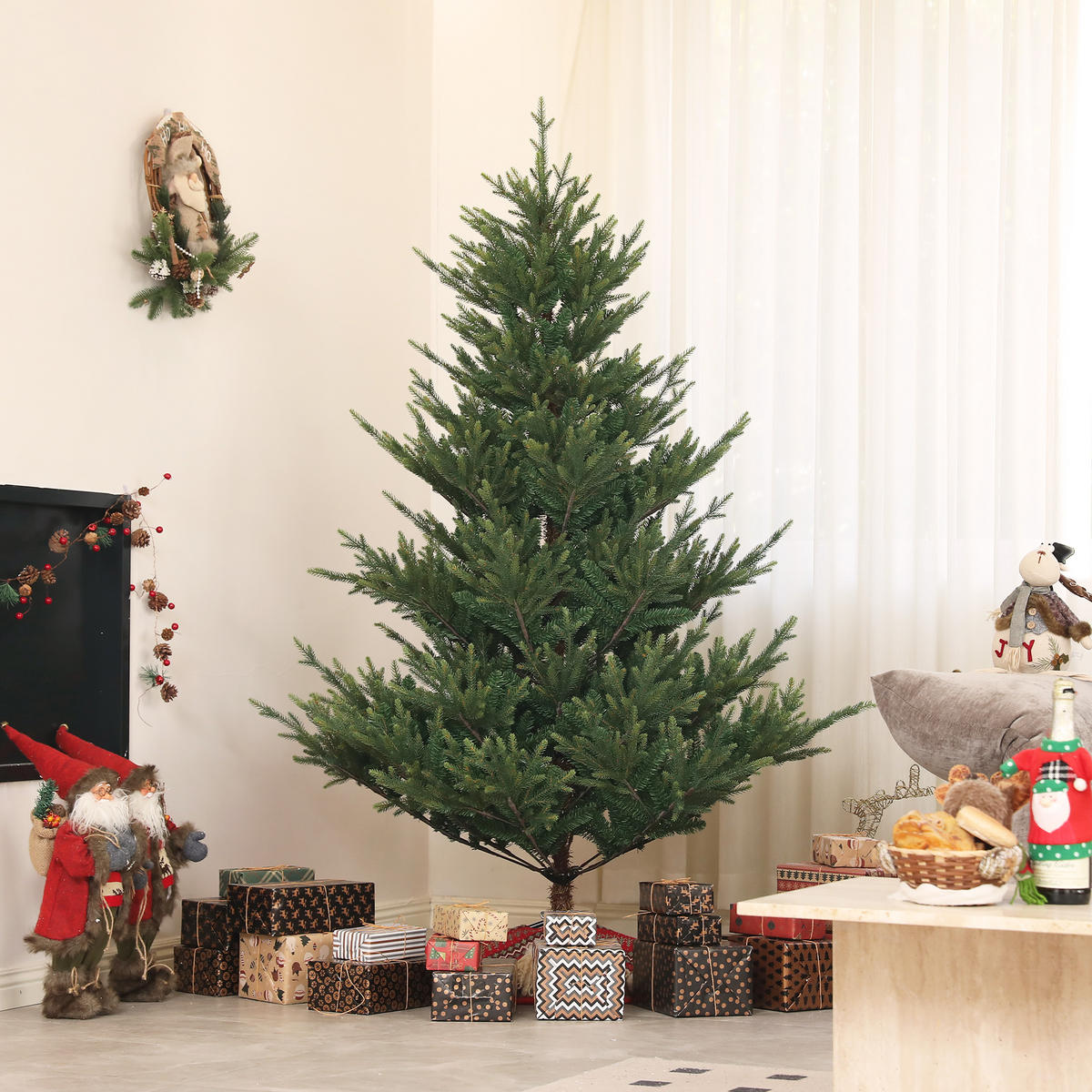 WEIHNACHTSBAUM 180cm, Metallsockel, Grün - Grün, Kunststoff (180cm) - HOMCOM