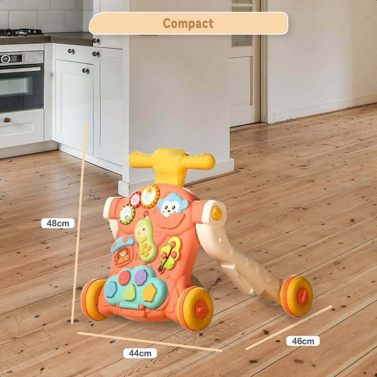 LAUFLERNWAGEN mit Spielbret Rosa - Pink, Kunststoff (46/44/44cm) - Twinky