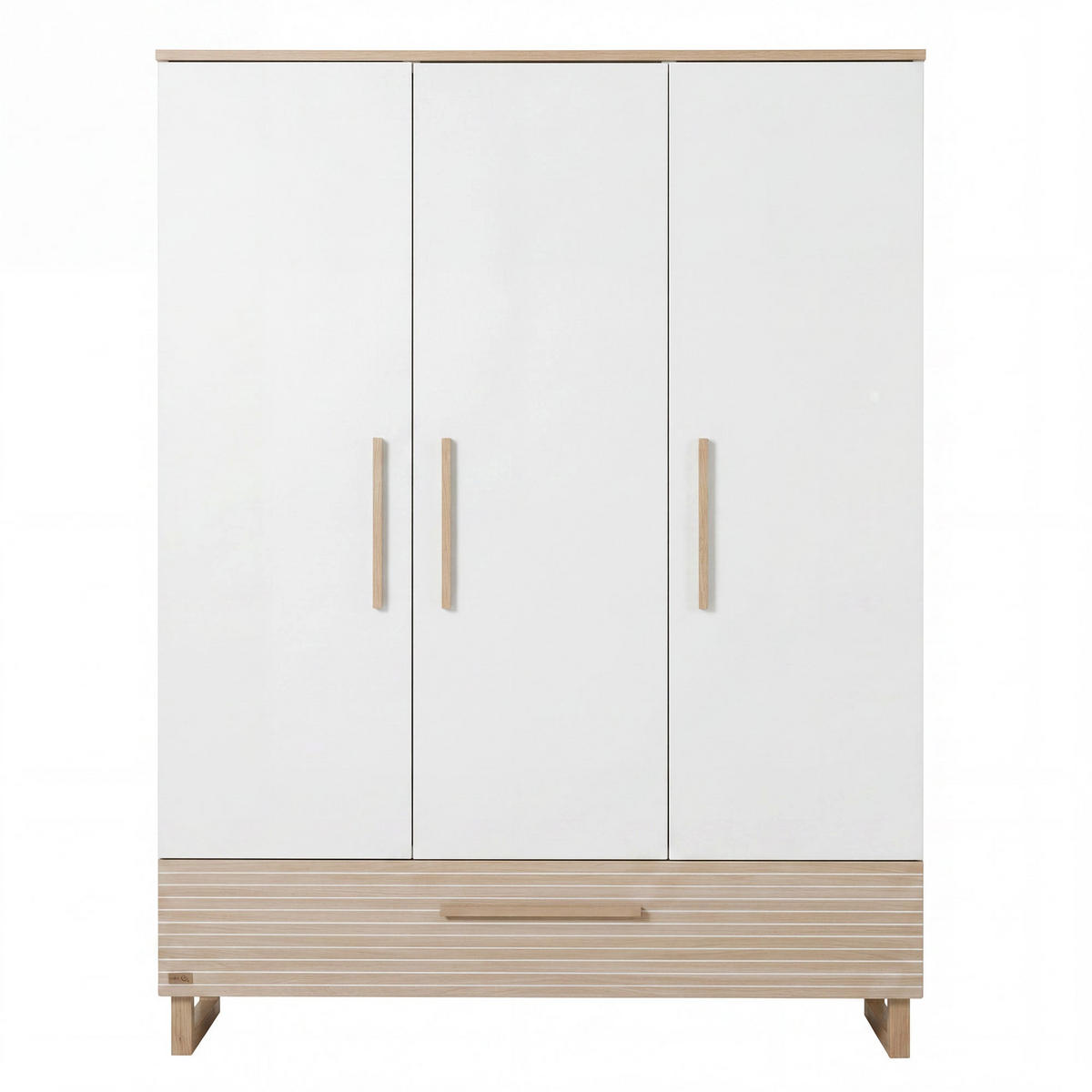 KINDERKLEIDERSCHRANK Noah - Eichefarben/Weiß, Holz/Holzwerkstoff (118/190/52cm) - Roba