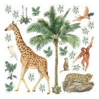 WANDTATTOO Dschungeltiere 30 x 30 cm - Multicolor, Papier (30/30/30cm) - Sanders & Sanders