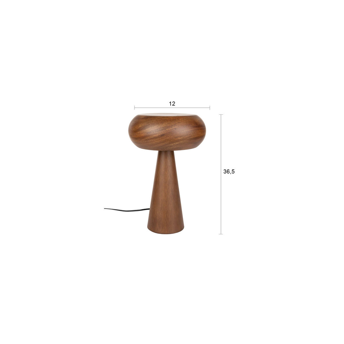 TISCHLAMPE Morel Braun S - Braun, Holz (36.5/12/36.5cm) - Dutchbone