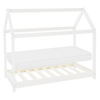 KINDERBETT mit Dach und Matratze 70x140 cm Weiß - Weiß, Holz (70/140cm) - ML-DESIGN