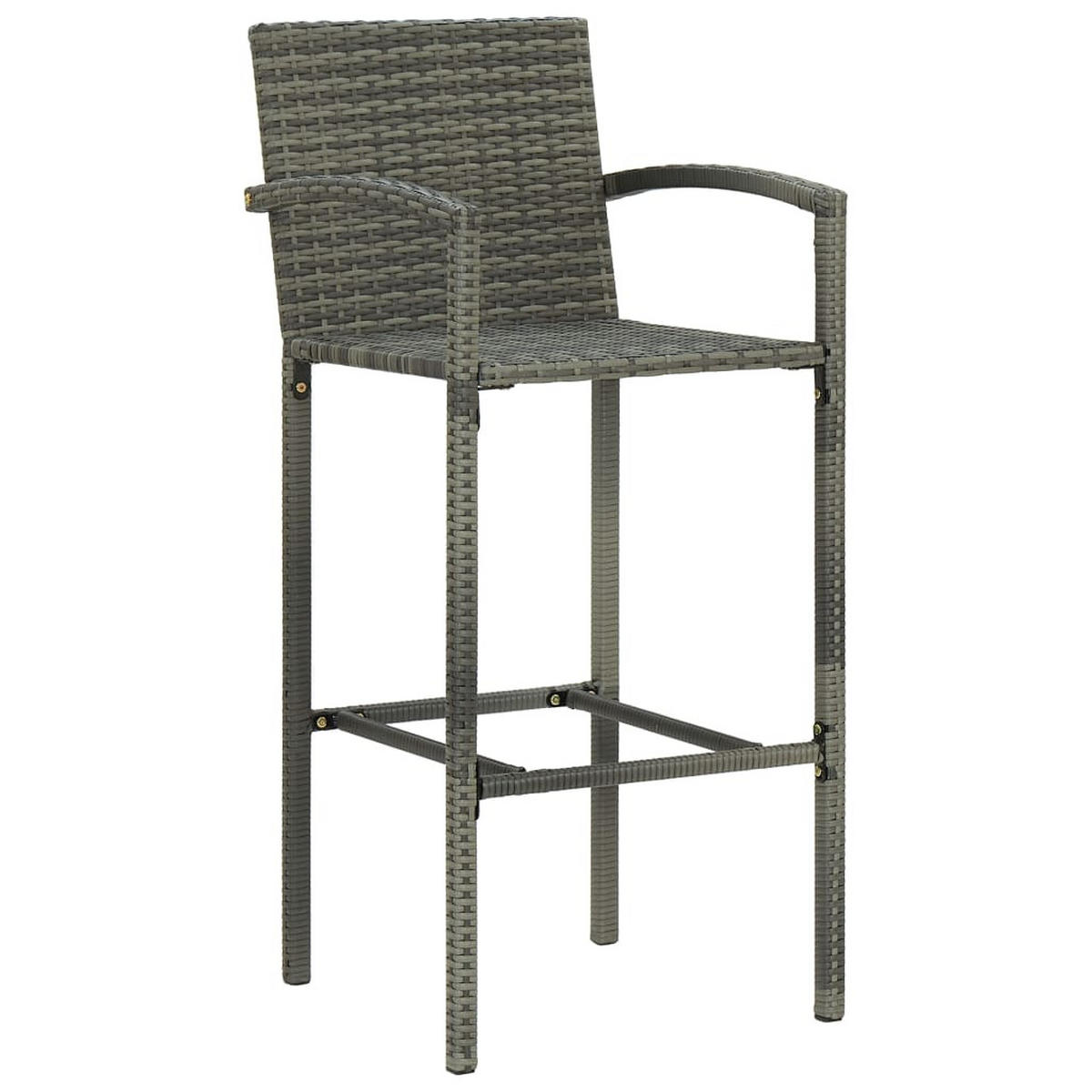 GARTENBAR-SET 5-teilig Poly Rattan Grau - Grau, Kunststoff - vidaXL