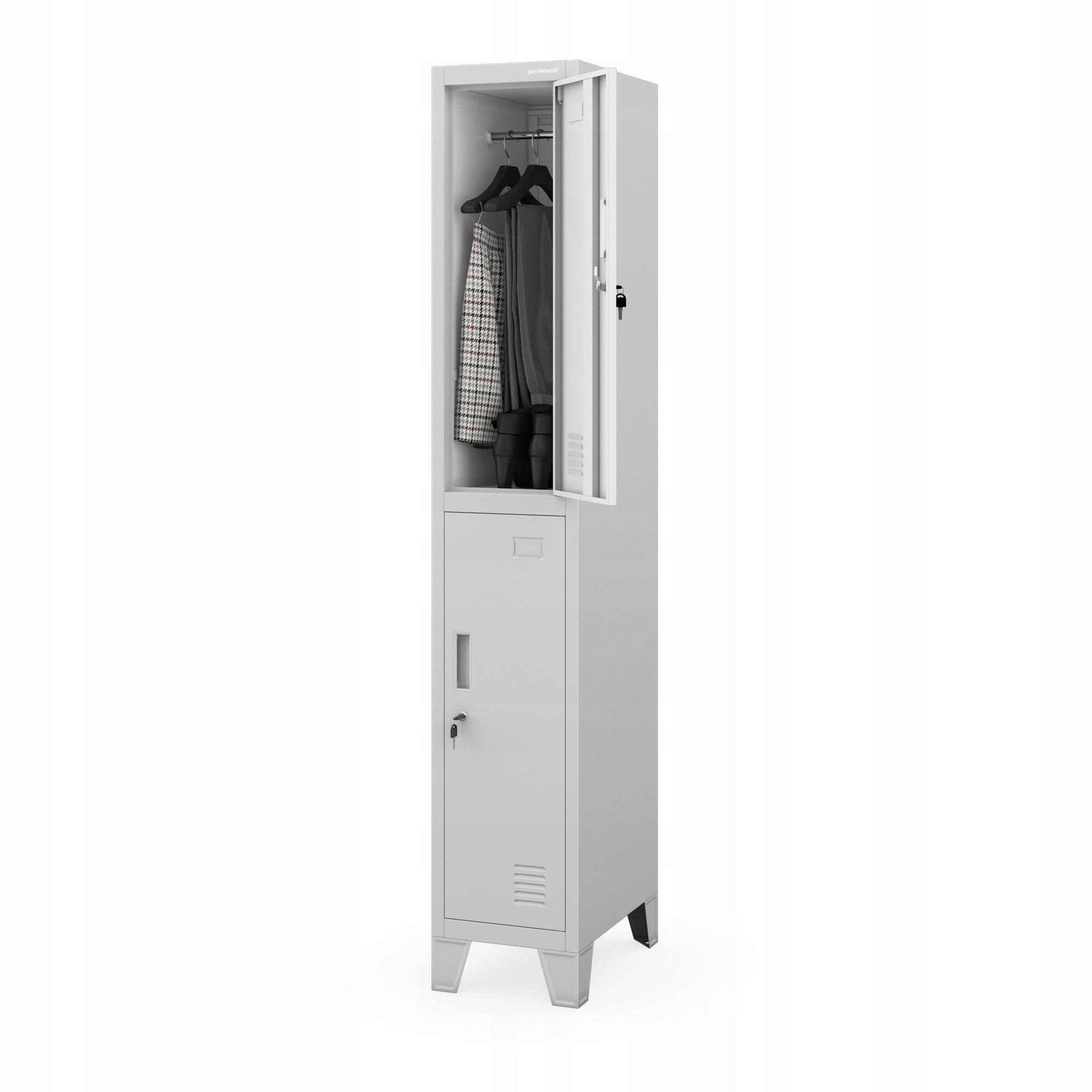 MITARBEITER-GARDEROBENSCHRANK BARTEK 1 PLUS - Grau, Metall (29/172/45cm) - Jan Nowak
