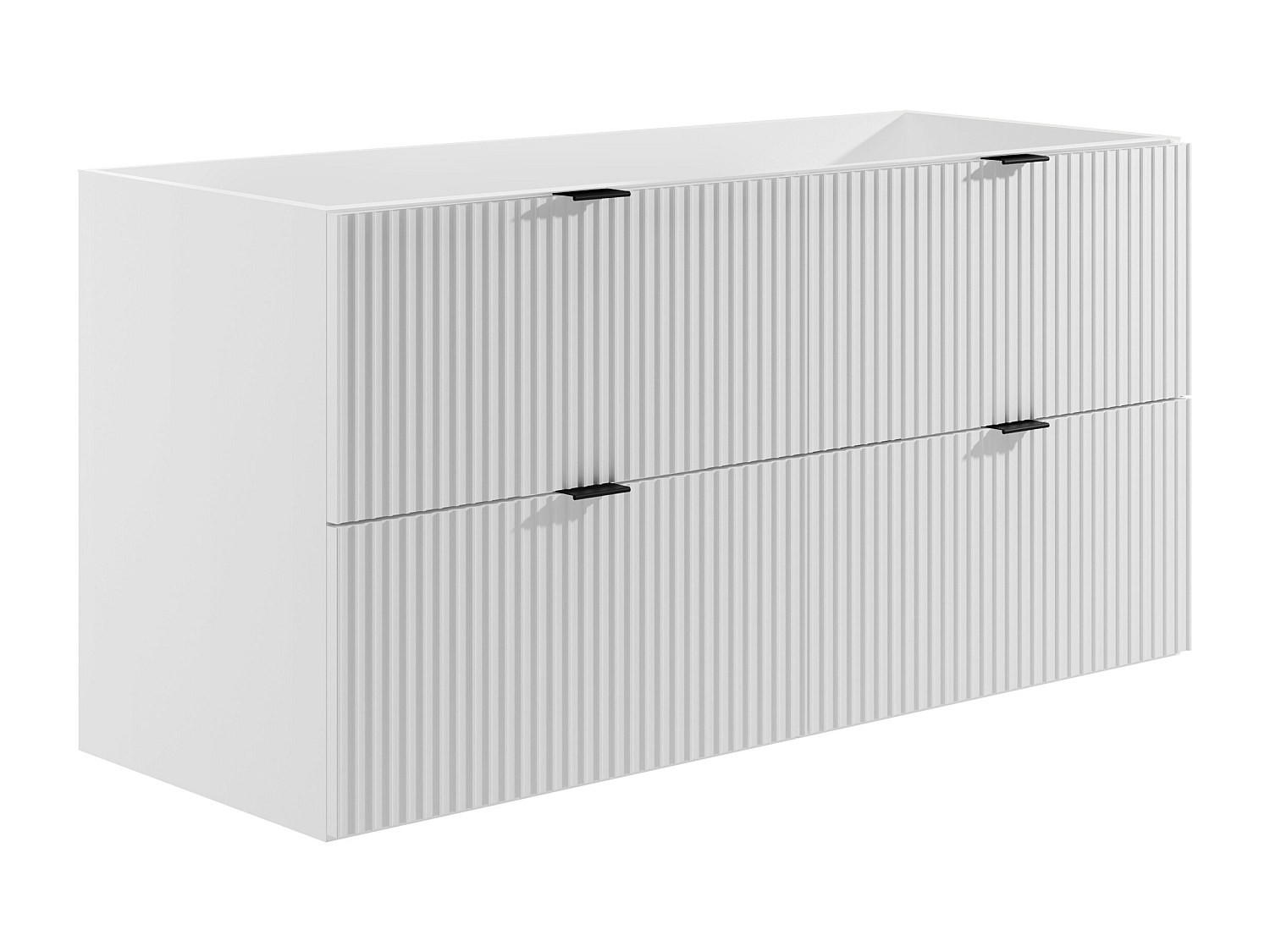 WASCHBECKENUNTERSCHRANK - 120cm x 47cm - MDF - weiß - ZEVINI - Weiß, Holz (120/60/47cm) - Vente-Unique