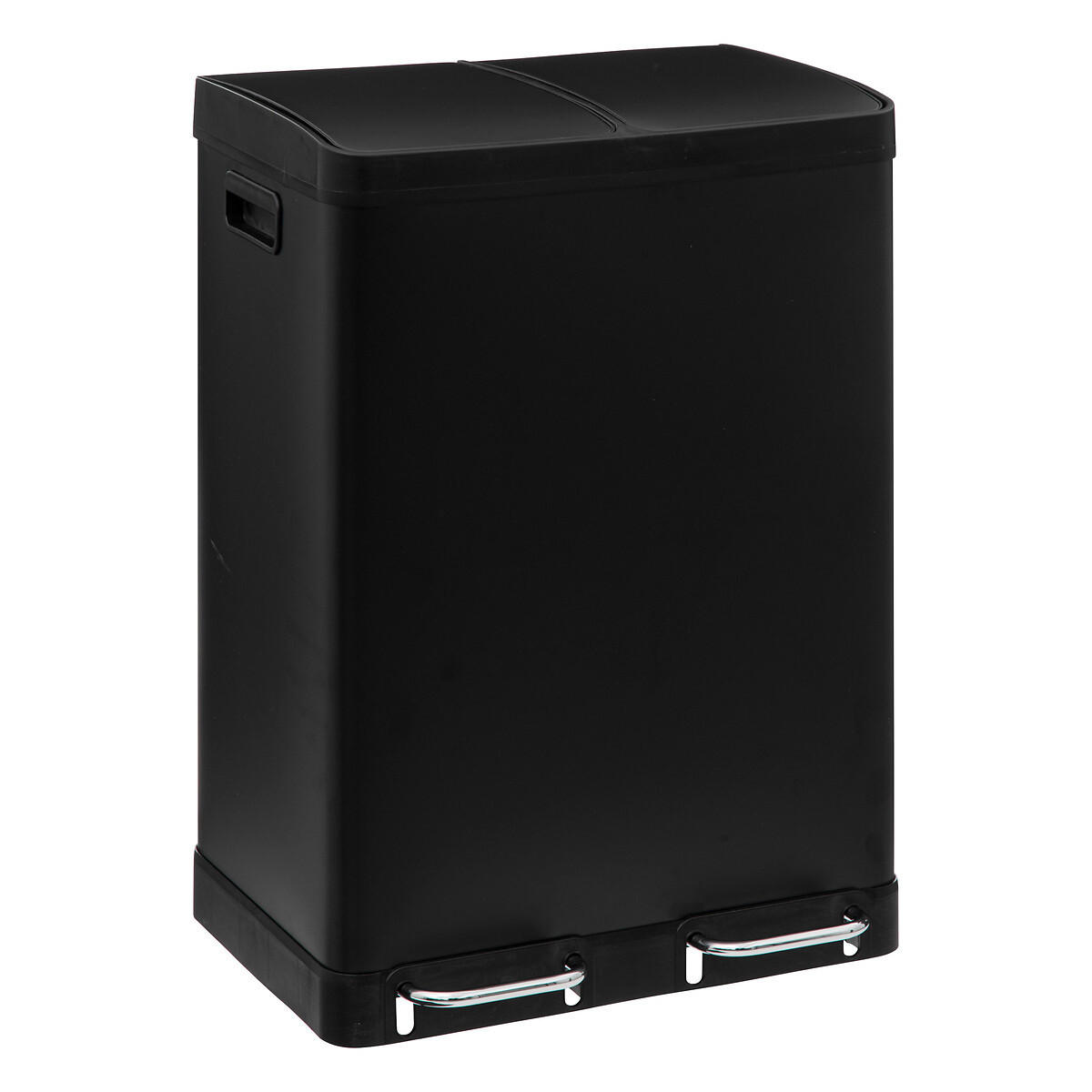 MÜLLEIMER zwei Fächer Ariane 30 l 48,8/39,5/67 cm - Schwarz, Metall (39.5/67/48.8cm) - 5five Simply Smart