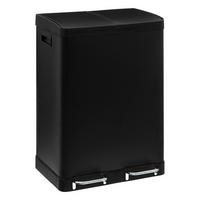 MÜLLEIMER zwei Fächer Ariane 30 l 48,8/39,5/67 cm - Schwarz, Metall (39.5/67/48.8cm) - 5five Simply Smart