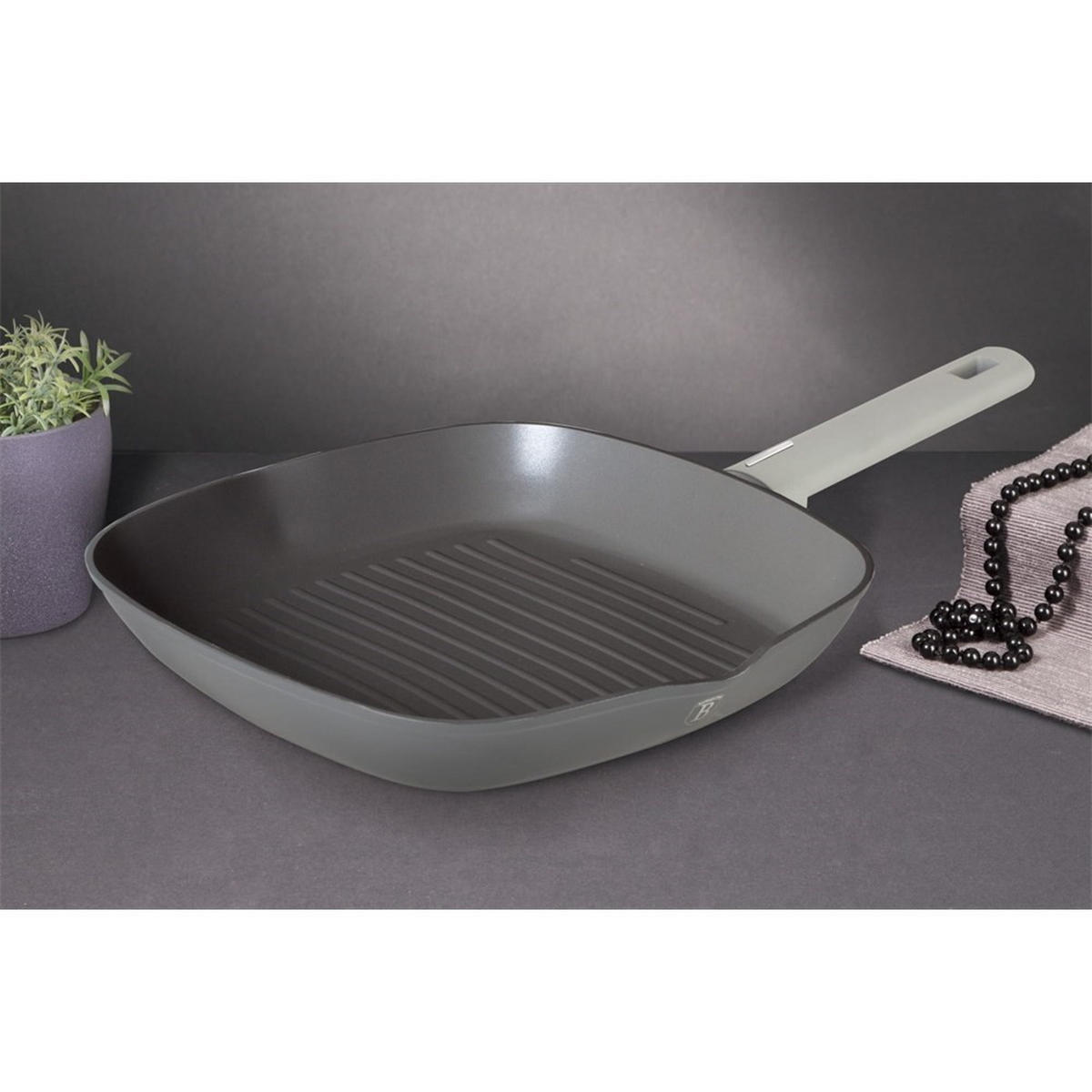 GRILLPFANNE Grau 28/28/4.1 cm 35548 - Grau, Kunststoff (28cm) - Berlinger Haus