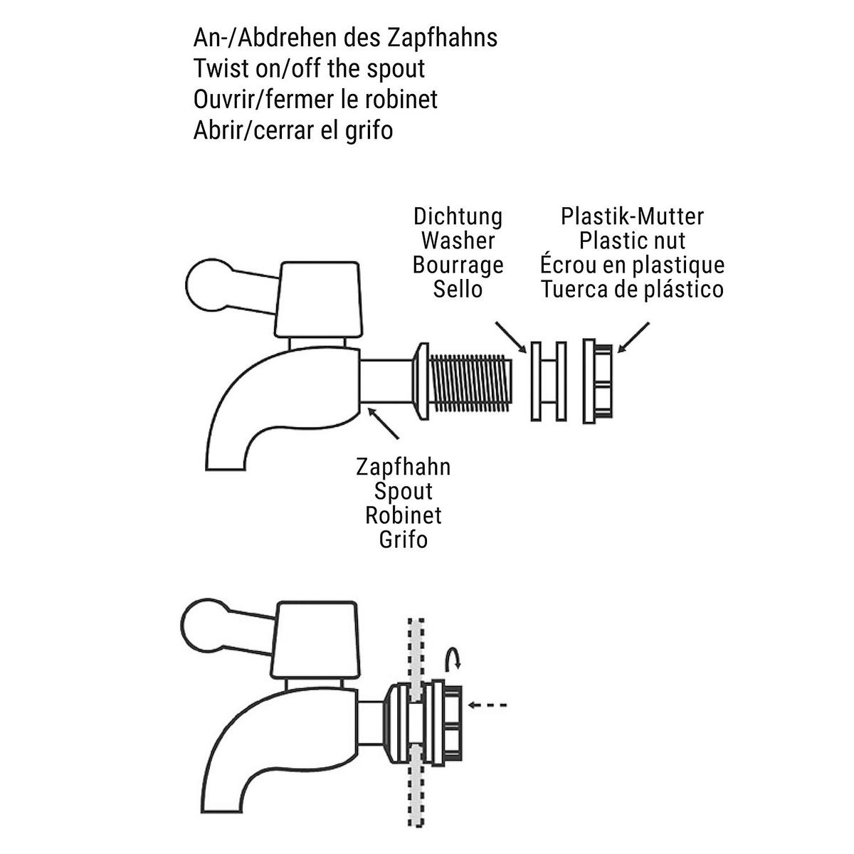 GETRÄNKESPENDER Refresh - Transparent, Glas (3.5L) - Butlers