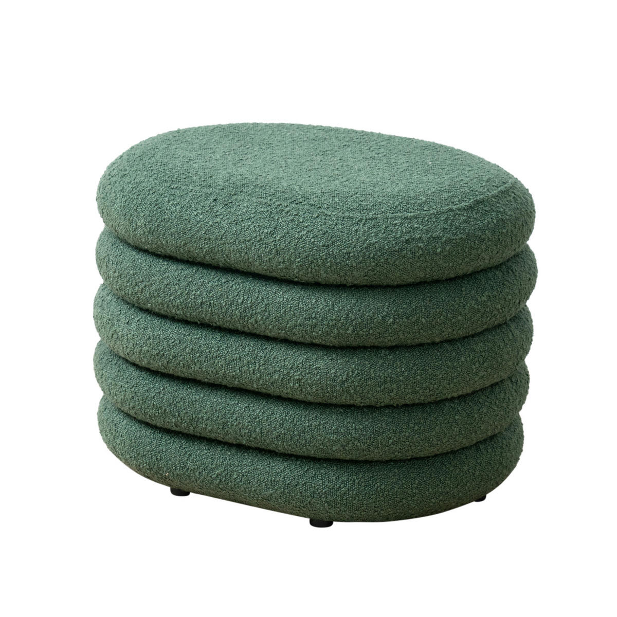 HOCKER Blossom S mit Stauraum Sitzhocker Ottomane Boucle-Polster Dunkelgrün - Grün, Textil (60/42/45cm) - SVITA