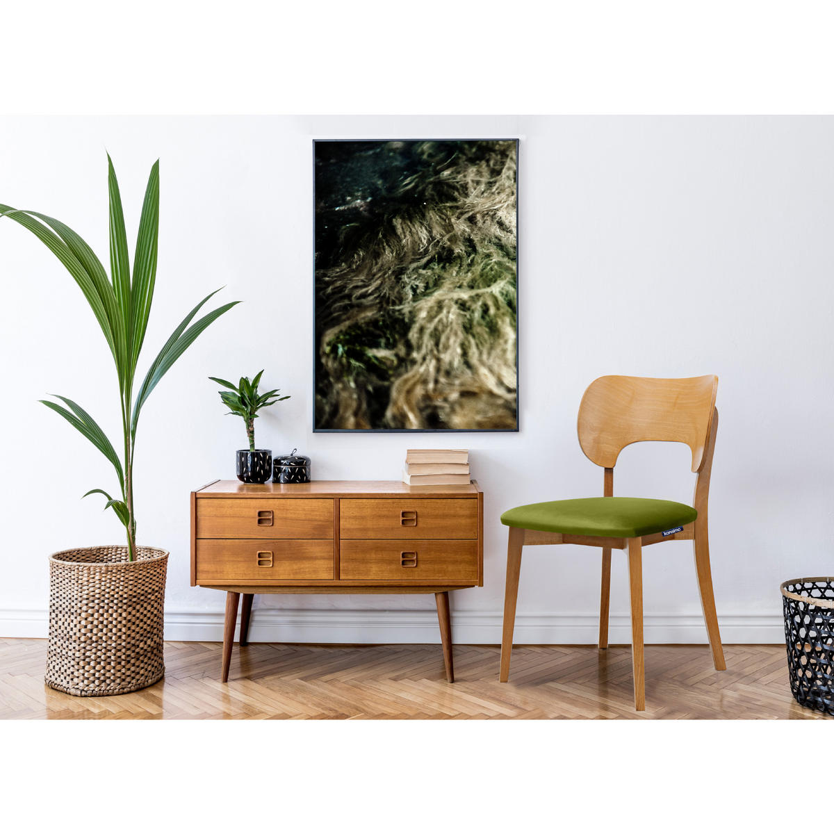 ESSZIMMERSTÜHLE LYCO (2er-Set), oliv / Eiche hell - Eichefarben/Olivgrün, Holz/Buchenholz (47/81/45cm) - KONSIMO®