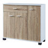 SIDEBOARD Bobeck - Eichefarben/Weiß, Holzwerkstoff (80/72/28cm) - [en.casa]
