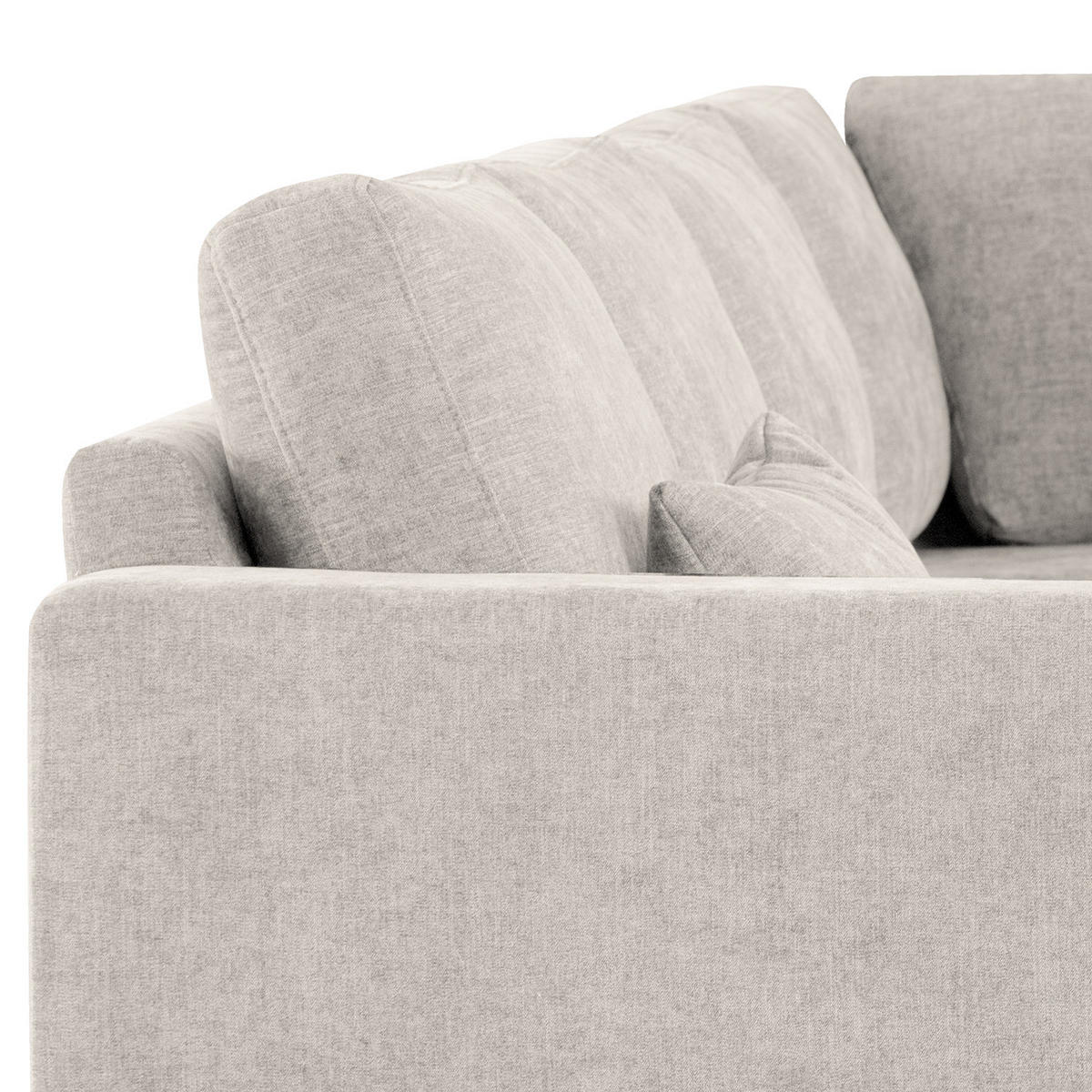 ECKSOFA mit Ottomane - Eichefarben/Grau, Eichenholz/Textil (287/219cm) - home24
